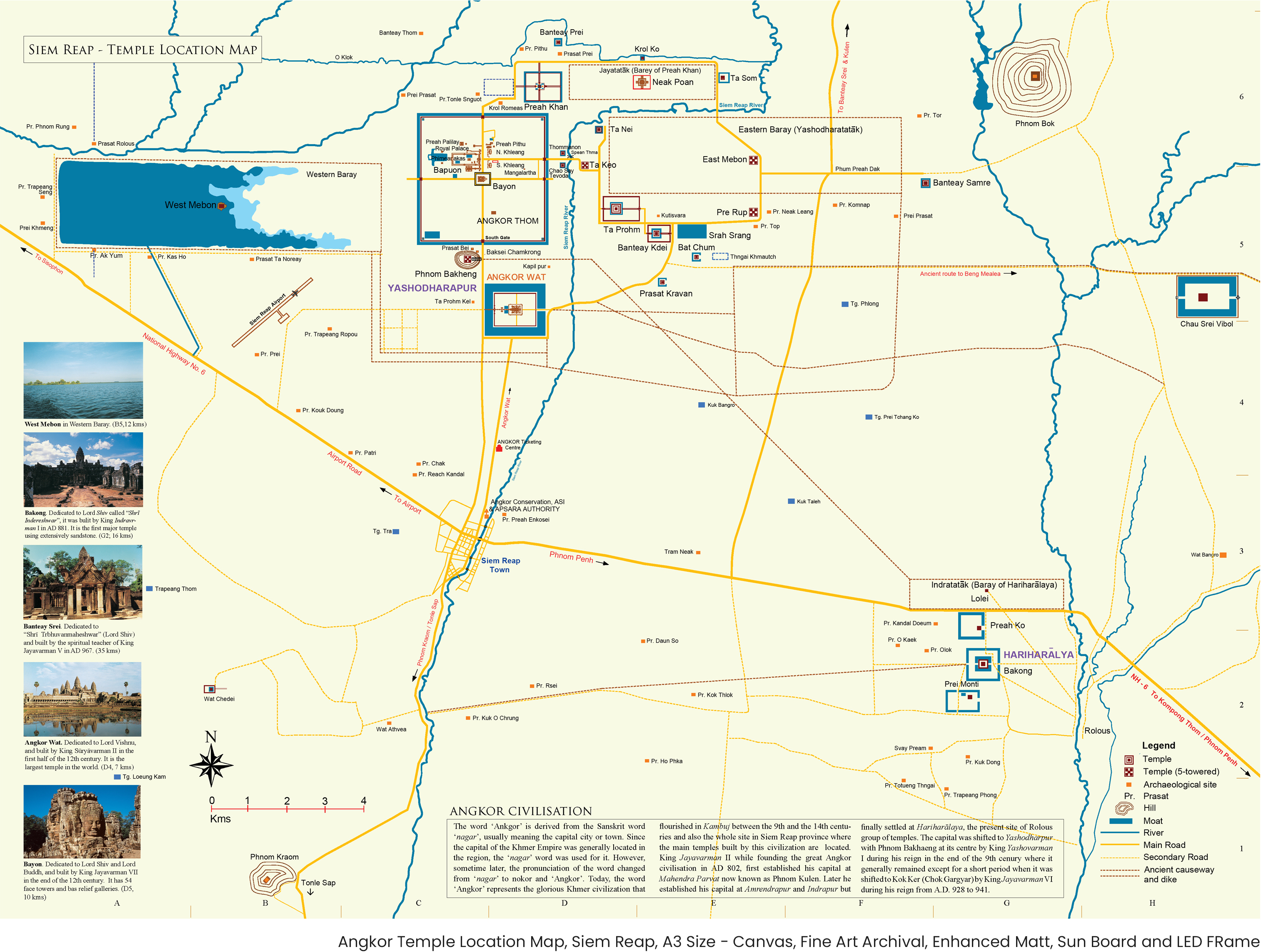 Angkor Temple Location Map